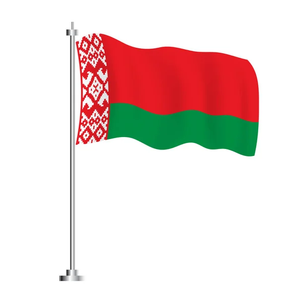 Bandera Belarús Bandera Onda Aislada Del País Bielorrusia Ilustración Vectorial — Vector de stock