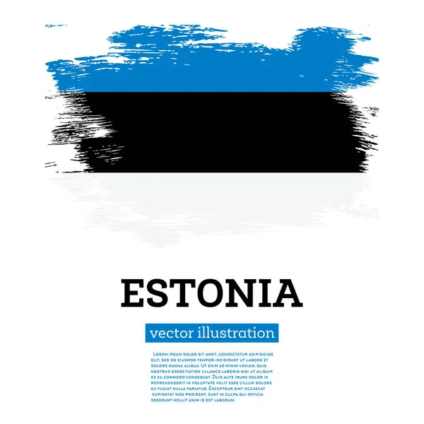 Estonia Flag Brush Strokes Vector Illustration Independence Day — Stock Vector