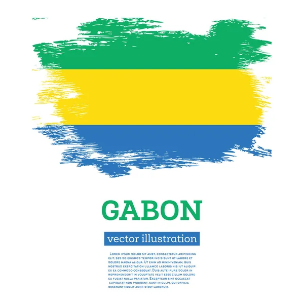 Gabon Flag Brush Strokes Vector Illustration Independence Day — Stock Vector