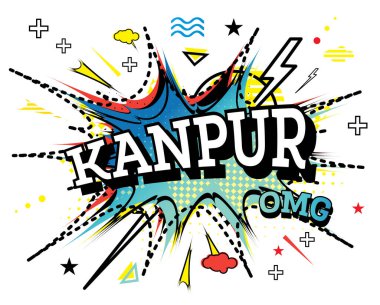 Kanpur Comic Text in Pop Art Style Isolated on White Background. Vector Illustration.