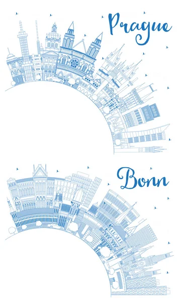 Bonn Almanya Prag Çek Cumhuriyeti Nin Blue Buildings Copy Space — Stok fotoğraf