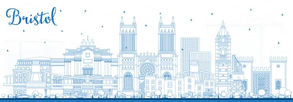 Umriss Bristol City Skyline Mit Blauen Gebäuden Vektorillustration Bristol England — Stockvektor