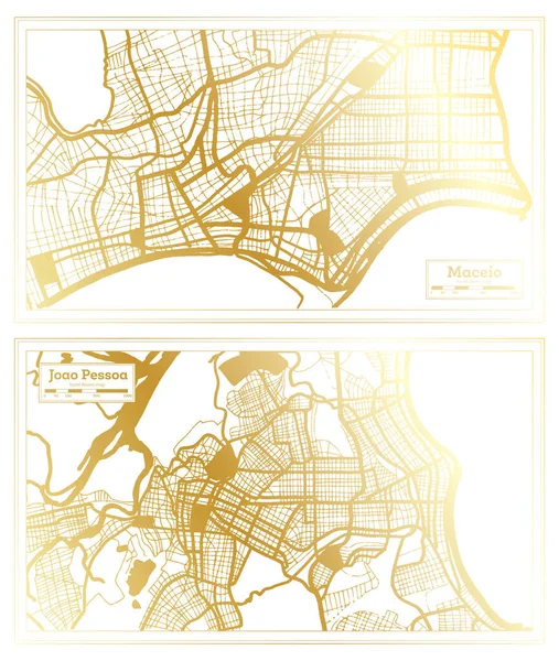Joao Pessoa Maceio Brasil Mapa Cidade Situado Estilo Retro Cor — Fotografia de Stock