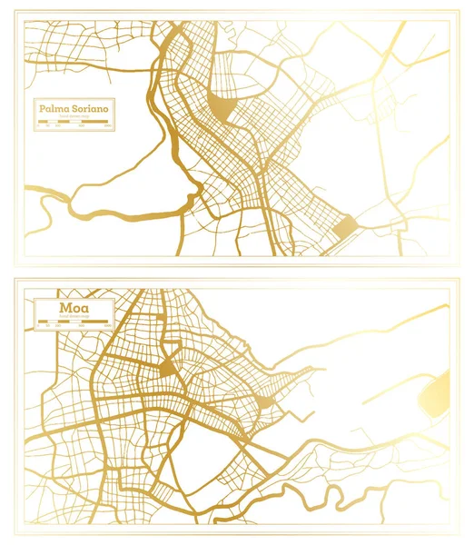 Moa Palma Soriano Cuba City Map Situato Stile Retrò Colore — Foto Stock