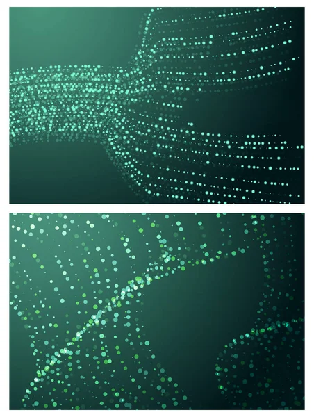 Big Data Concept Abstracte Achtergrond Set Wave Dots Weave Lines — Stockfoto