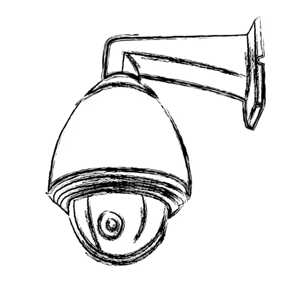 Caméra de surveillance noire et blanche (CCTV) ) — Image vectorielle