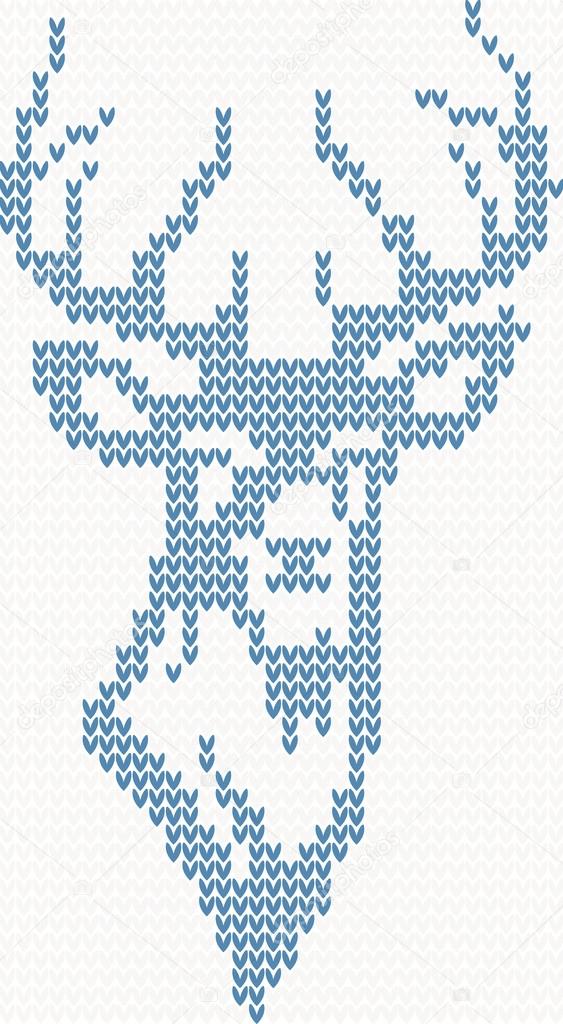 knitted deer sweater background