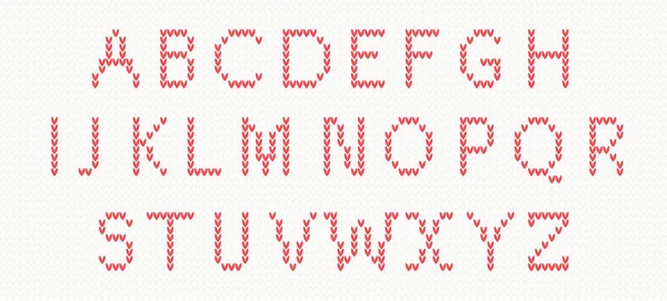 Christmas Knitted Font — Stock Vector