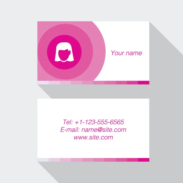 Modern pink business card template — Stock Vector