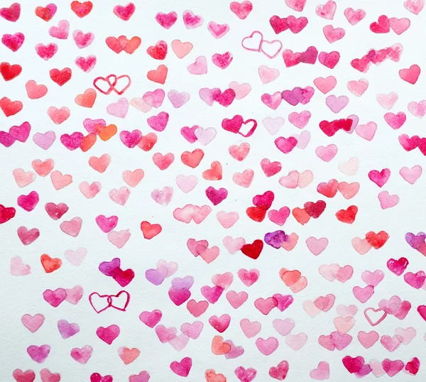 Watercolor hearts — Stock Photo, Image