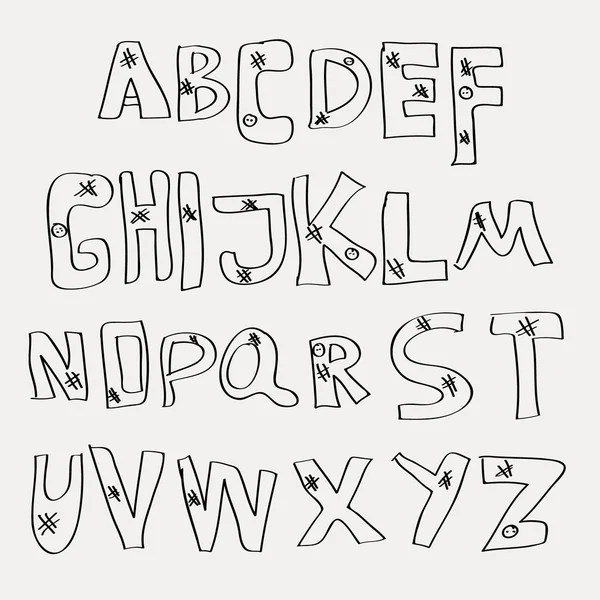Hand drawing alphabet Vector — Stock Vector
