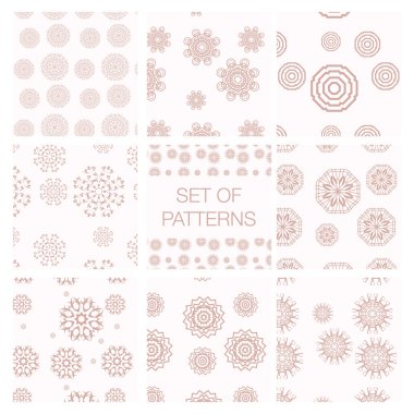 Vektör geometrik desenleri kümesi. Vintage dokular.