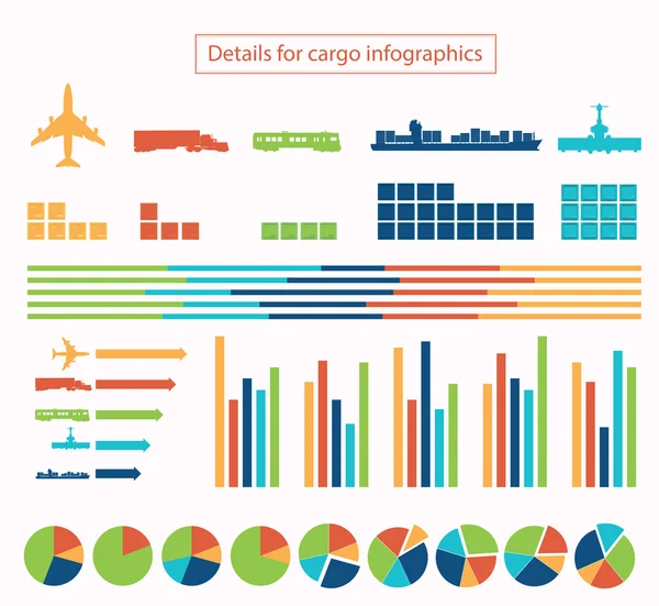 Detalhes para infográfico de carga —  Vetores de Stock