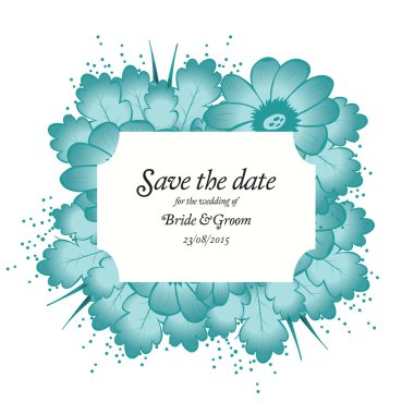 çiçek düğün davetiye kartlarla