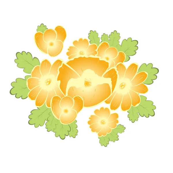 Modèle abstrait sans couture avec des fleurs dorées — Image vectorielle