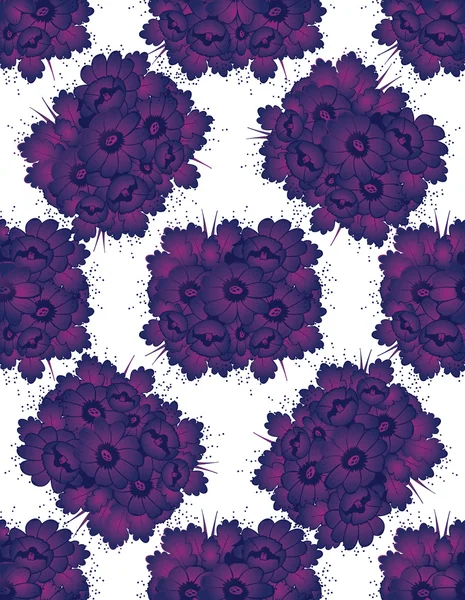 Patrón con dibujo flores violetas — Vector de stock