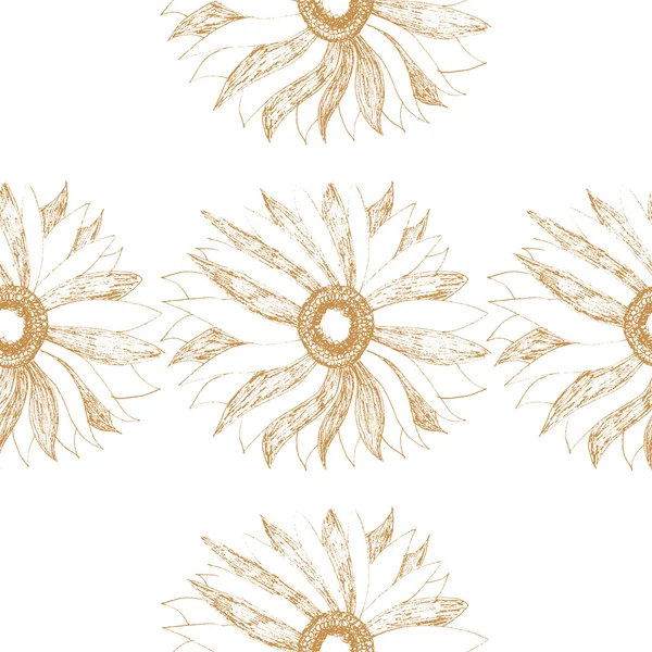 Motif vintage sans couture vectoriel avec fleur mignonne — Image vectorielle