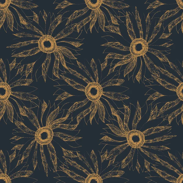 Vintage inconsútil lindo flor vector patrón fondo — Vector de stock