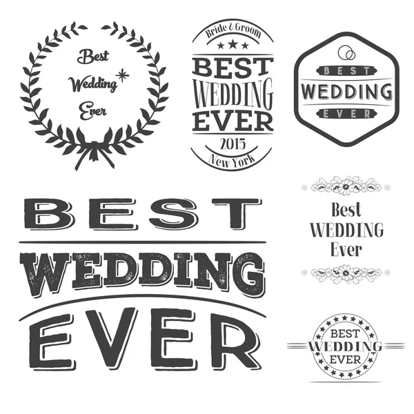Verzameling van beste bruiloft ooit etiketten — Stockvector