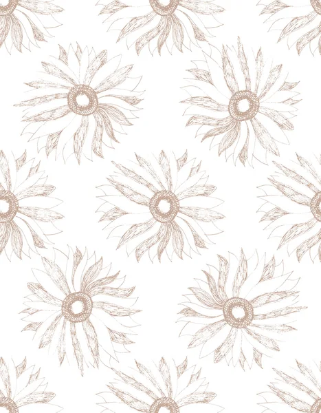 ビンテージ花シームレスなパターンと手描きの花 — ストックベクタ