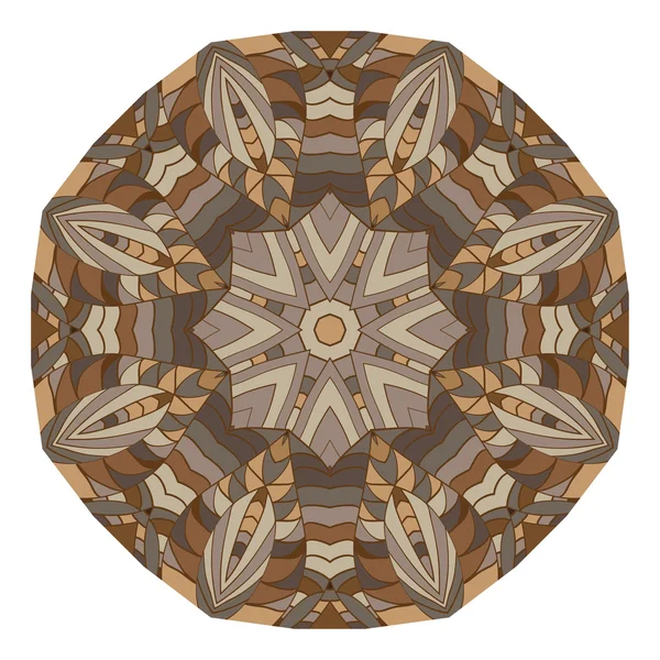 Abstract image with kaleidoscope in brown colors — Stock Vector