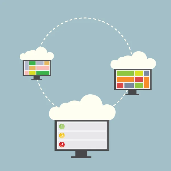 Monitor y nube — Archivo Imágenes Vectoriales