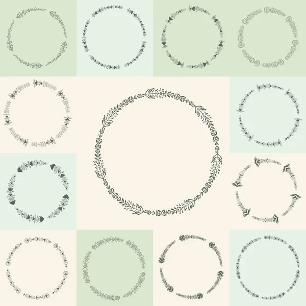 Vector florecer círculo y marcos — Archivo Imágenes Vectoriales