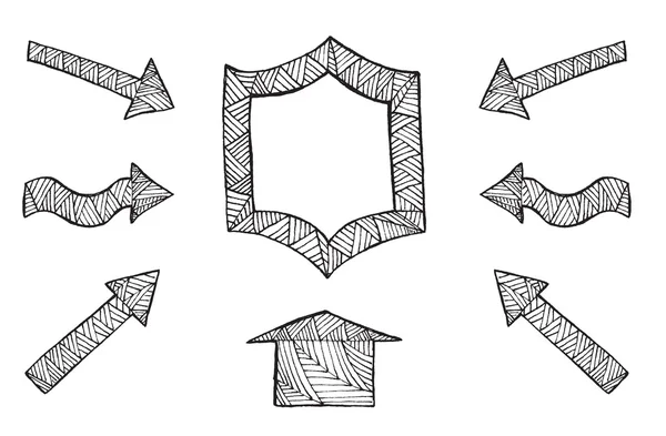 Flèche dessinée à la main — Image vectorielle