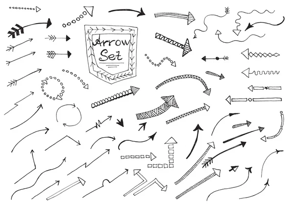 Flechas tiradas a mano — Archivo Imágenes Vectoriales