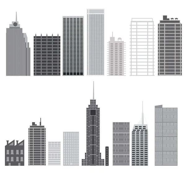 Wolkenkrabbers instellen. Stad designelementen — Stockvector