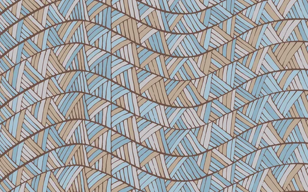 Vintage Wave patrón dibujado a mano — Vector de stock