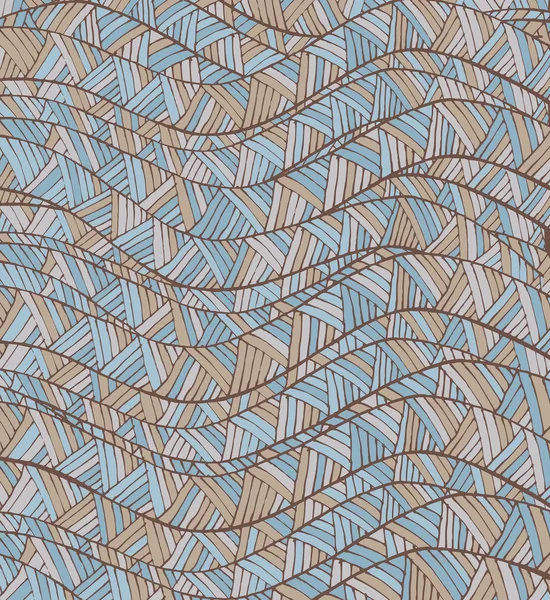 Vintage Wellenlinie und Dreieck handgezeichnetes Muster — Stockvektor