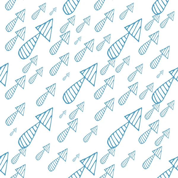 Frecce blu disegnate a mano su sfondo bianco — Vettoriale Stock