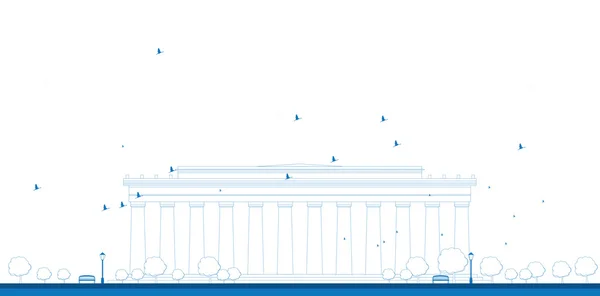 在美国华盛顿特区的大纲亚伯拉罕林肯纪念堂 — 图库矢量图片
