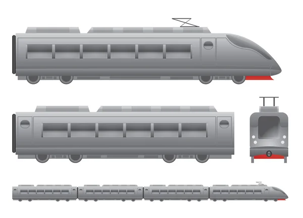 Comboio de passageiros cinzento — Vetor de Stock