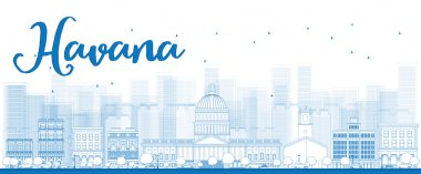 Anahat Havana manzarası ile mavi bina