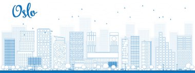 Anahat Oslo manzarası ile mavi bina