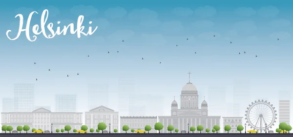 Panorama da Cidade Velha em Helsinki, Finlândia —  Vetores de Stock