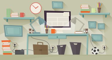 İş yeri konsepti. Düz tasarım.