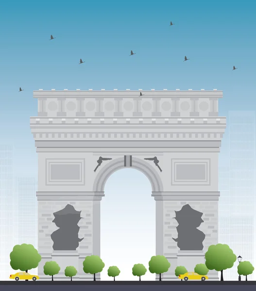 Arco del Triunfo. Francia París — Vector de stock