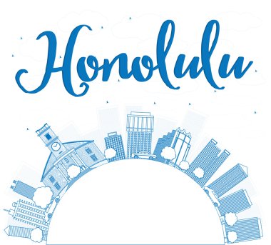 Anahat Honolulu Hawaii manzarası mavi binalar ve kopya spa
