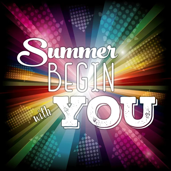 Summer Begin with You. Typographic Symbol. — Stock Vector