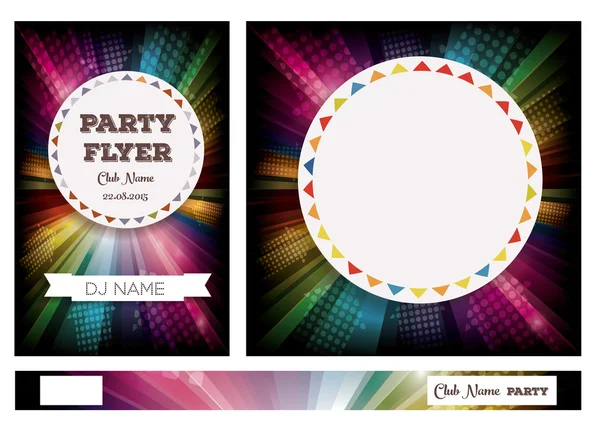 Club Flyers with copy space and rainbow background — Stock vektor