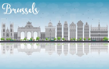 Grand Place ve reflec süslü binalar ile Brüksel manzarası