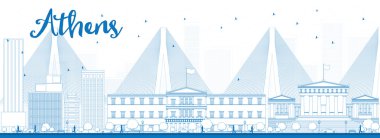 Anahat Atina manzarası ile mavi binalar