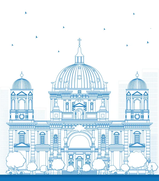 Esquema de la Catedral de Berlín en Berlín — Archivo Imágenes Vectoriales