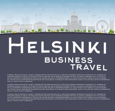 Helsinki skyline and copy space