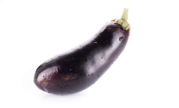 One fresh eggplant isolated on white — Stock Photo, Image