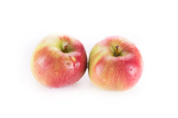 Deux pommes rouges isolées sur blanc — Photo