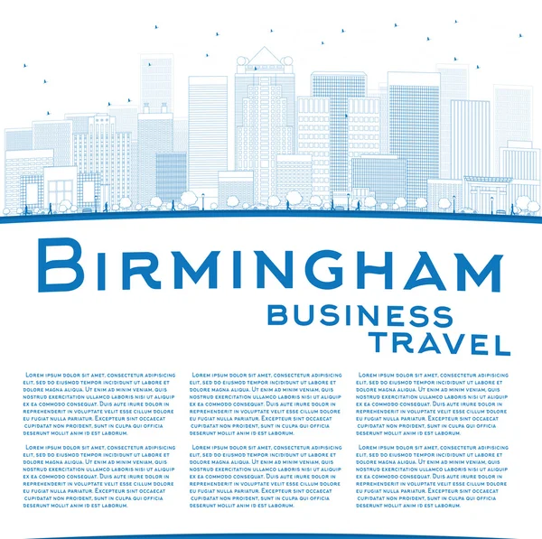 Outline Birmingham (Alabama) Skyline — Stock Vector